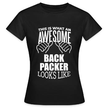 Backpacker - Women's T-Shirt - black - Front - AI Model Female 172 dark (172cm)