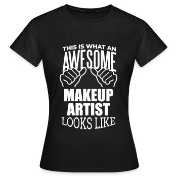 maquillage - T-shirt Femme - noir - Devant - AI Model Female 172 dark (172cm)