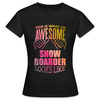Snowboard Snowboard Snowboard - Frauen T-Shirt - Schwarz - Vorne - AI Model Female 172 dark (172cm)