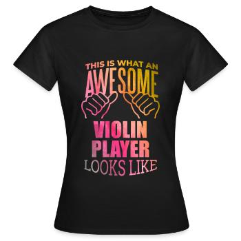 Violin Violin Violin - Women's T-Shirt - black - Front - AI Model Female 172 dark (172cm)