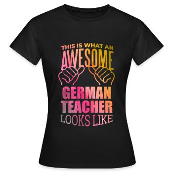 Allemand - T-shirt Femme - noir - Devant - AI Model Female 172 dark (172cm)