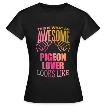 Pigeon Pigeon Pigeon - T-shirt Femme - noir - Devant - AI Model Female 172 dark (172cm)