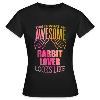 Rabbit Rabbit Rabbit - Women's T-Shirt - black - Front - AI Model Female 172 dark (172cm)