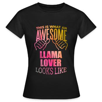 Llama Llama Llama - T-shirt Femme - noir - Devant - AI Model Female 172 dark (172cm)