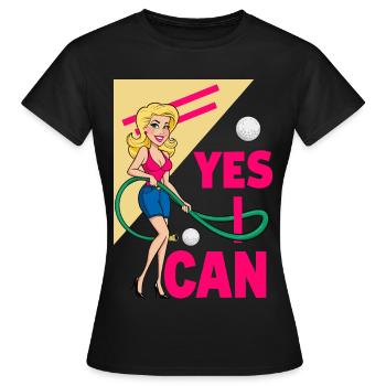 Golfball und Gartenschlauch saugen - Frauen T-Shirt - Schwarz - Vorne - AI Model Female 172 dark (172cm)