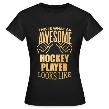 Hockey Hockey Hockey - T-shirt Femme - noir - Devant - AI Model Female 172 dark (172cm)