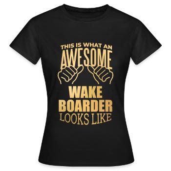 Wakeboard Wakeboard Wakeboard - Frauen T-Shirt - Schwarz - Vorne - AI Model Female 172 dark (172cm)