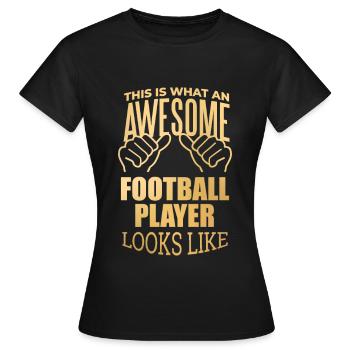 Football Football Football - T-shirt Femme - noir - Devant - AI Model Female 172 dark (172cm)