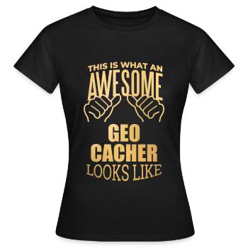 Geocache Geocache Geocache - Frauen T-Shirt - Schwarz - Vorne - AI Model Female 172 dark (172cm)