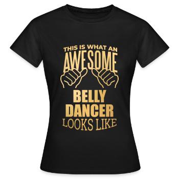 Danse du ventre Danse du ventre Danse du ventre - T-shirt Femme - noir - Devant - AI Model Female 172 dark (172cm)