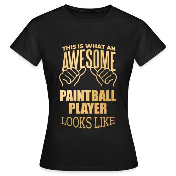 Paintball Paintball Paintball - T-shirt Femme - noir - Devant - AI Model Female 172 dark (172cm)