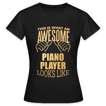 Piano Piano Piano - T-shirt Femme - noir - Devant - AI Model Female 172 dark (172cm)