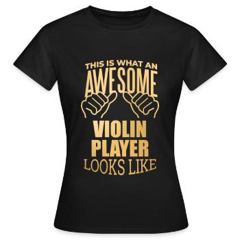 Violin Violin Violin - Women's T-Shirt - black - Front - AI Model Female 172 dark (172cm)