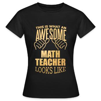 Mathématiques Mathématiques Mathématiques Mathématiques - T-shirt Femme - noir - Devant - AI Model Female 172 dark (172cm)