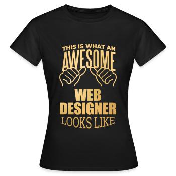 Concepteur web - T-shirt Femme - noir - Devant - AI Model Female 172 dark (172cm)