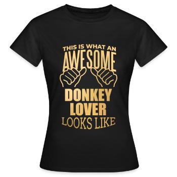 Âne Âne Âne - T-shirt Femme - noir - Devant - AI Model Female 172 dark (172cm)