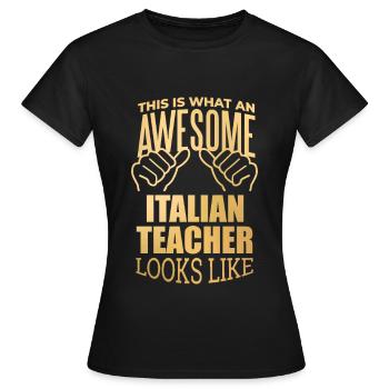 Italien, italien, italien - T-shirt Femme - noir - Devant - AI Model Female 172 dark (172cm)