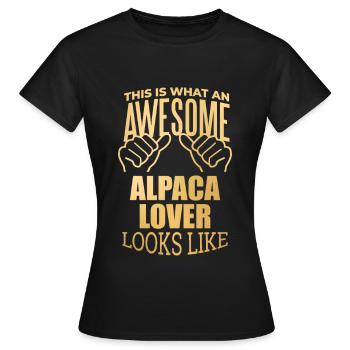 Alpaga Alpaga Alpaga - T-shirt Femme - noir - Devant - AI Model Female 172 dark (172cm)