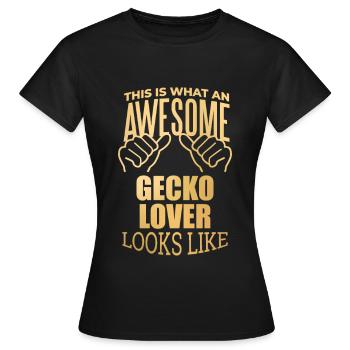 Gecko Gecko Gecko - T-shirt Femme - noir - Devant - AI Model Female 172 dark (172cm)