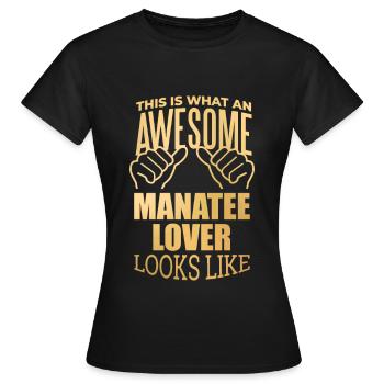 Lamantin lamantin Manatin - T-shirt Femme - noir - Devant - AI Model Female 172 dark (172cm)