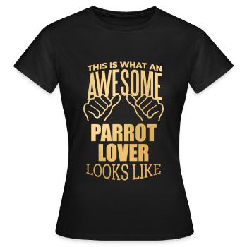 Perroquet Perroquet Perroquet - T-shirt Femme - noir - Devant - AI Model Female 172 dark (172cm)