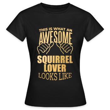 Écureuil Écureuil Écureuil - T-shirt Femme - noir - Devant - AI Model Female 172 dark (172cm)