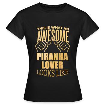 Piranha - T-shirt Femme - noir - Devant - AI Model Female 172 dark (172cm)