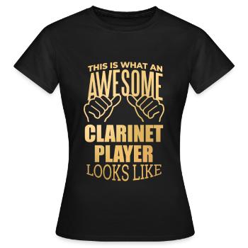 Clarinette Clarinette Clarinette - T-shirt Femme - noir - Devant - AI Model Female 172 dark (172cm)