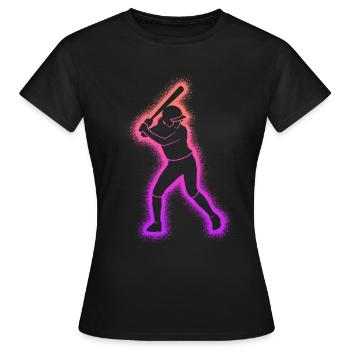 Baseball Spielerin Frauen Kinder Baseballspielerin - Frauen T-Shirt - Schwarz - Vorne - AI Model Female 172 dark (172cm)