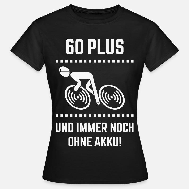 60 Plus – Ancora senza batteria! Bicicletta da strada W - Maglietta da donna - nero