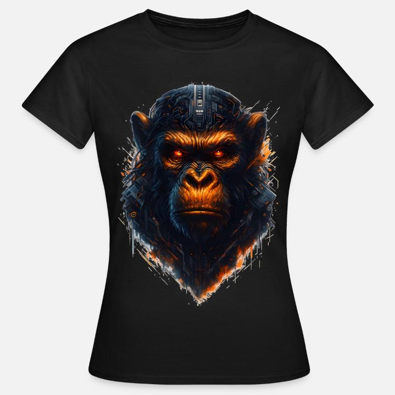 Cyberpunk Monkey - Women's T-Shirt - black