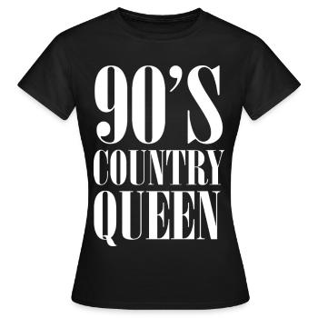 90er Country Queen – Retro Western - Frauen T-Shirt - Schwarz - Vorne - AI Model Female 172 dark (172cm)