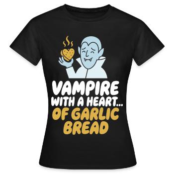 Vampire With A Heart Of Garlic - Frauen T-Shirt - Schwarz - Vorne - AI Model Female 172 dark (172cm)