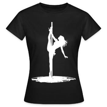 Pole Dance Silhouette – Ästhetische Kunst - Frauen T-Shirt - Schwarz - Vorne - AI Model Female 172 dark (172cm)