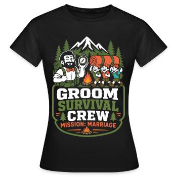 Groom Survival Crew – Mission Hochzeit - Frauen T-Shirt - Schwarz - Vorne - AI Model Female 172 dark (172cm)