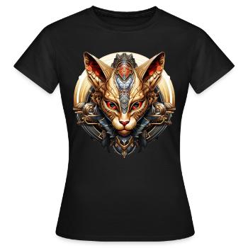 Chat Sphinx - T-shirt Femme - noir - Devant - AI Model Female 172 dark (172cm)