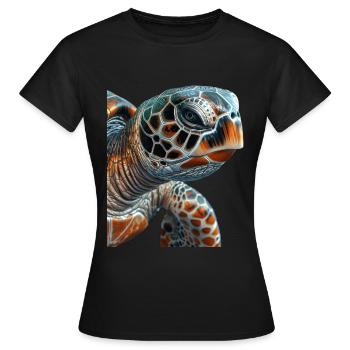 Tortue marine - T-shirt Femme - noir - Devant - AI Model Female 172 dark (172cm)