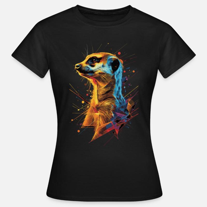 Erdmännchen - Frauen T-Shirt - Schwarz