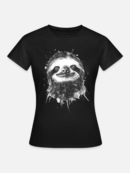 Faultier - Frauen T-Shirt - Schwarz