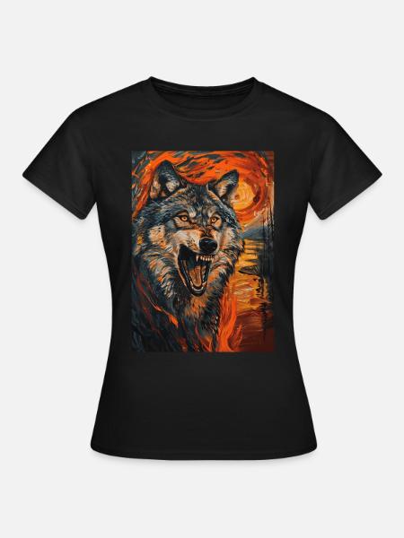 Wolf - Frauen T-Shirt - Schwarz