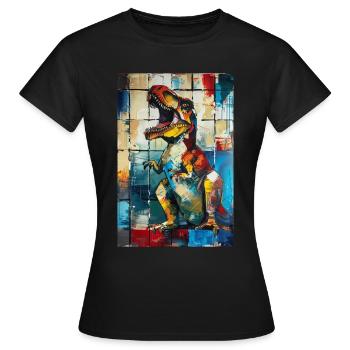 T-Rex - Frauen T-Shirt - Schwarz - Vorne - AI Model Female 172 dark (172cm)