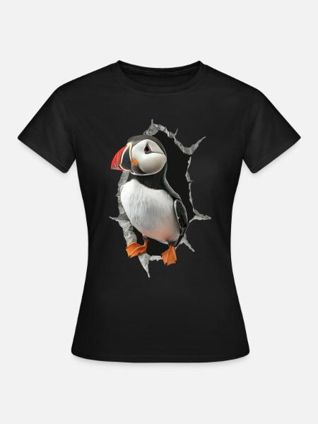 Papageitaucher - Frauen T-Shirt - Schwarz