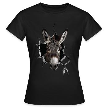 Esel - Frauen T-Shirt - Schwarz - Vorne - AI Model Female 172 dark (172cm)