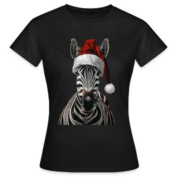 Zebra - Frauen T-Shirt - Schwarz - Vorne - AI Model Female 172 dark (172cm)