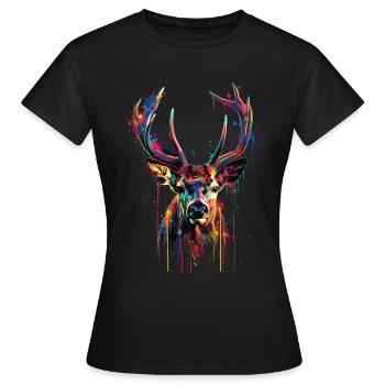 chevreuil - T-shirt Femme - noir - Devant - AI Model Female 172 dark (172cm)