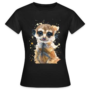 Erdmännchen - Frauen T-Shirt - Schwarz - Vorne - AI Model Female 172 dark (172cm)