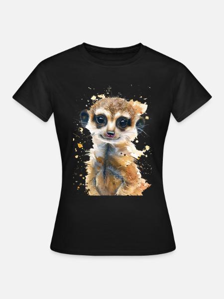 Erdmännchen - Frauen T-Shirt - Schwarz