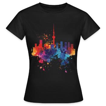 Tokio: - Frauen T-Shirt - Schwarz - Vorne - AI Model Female 172 dark (172cm)