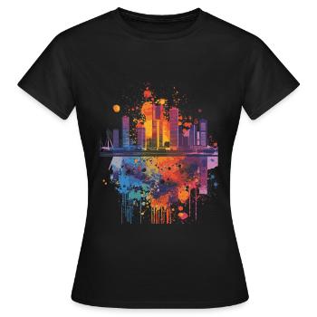 Rotterdam - Frauen T-Shirt - Schwarz - Vorne - AI Model Female 172 dark (172cm)