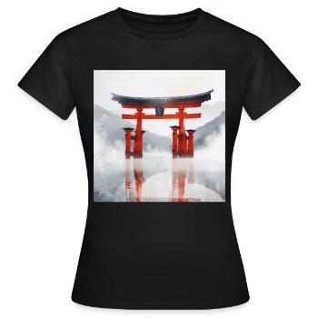 Japan - Women's T-Shirt - black - Front - AI Model Female 172 dark (172cm)